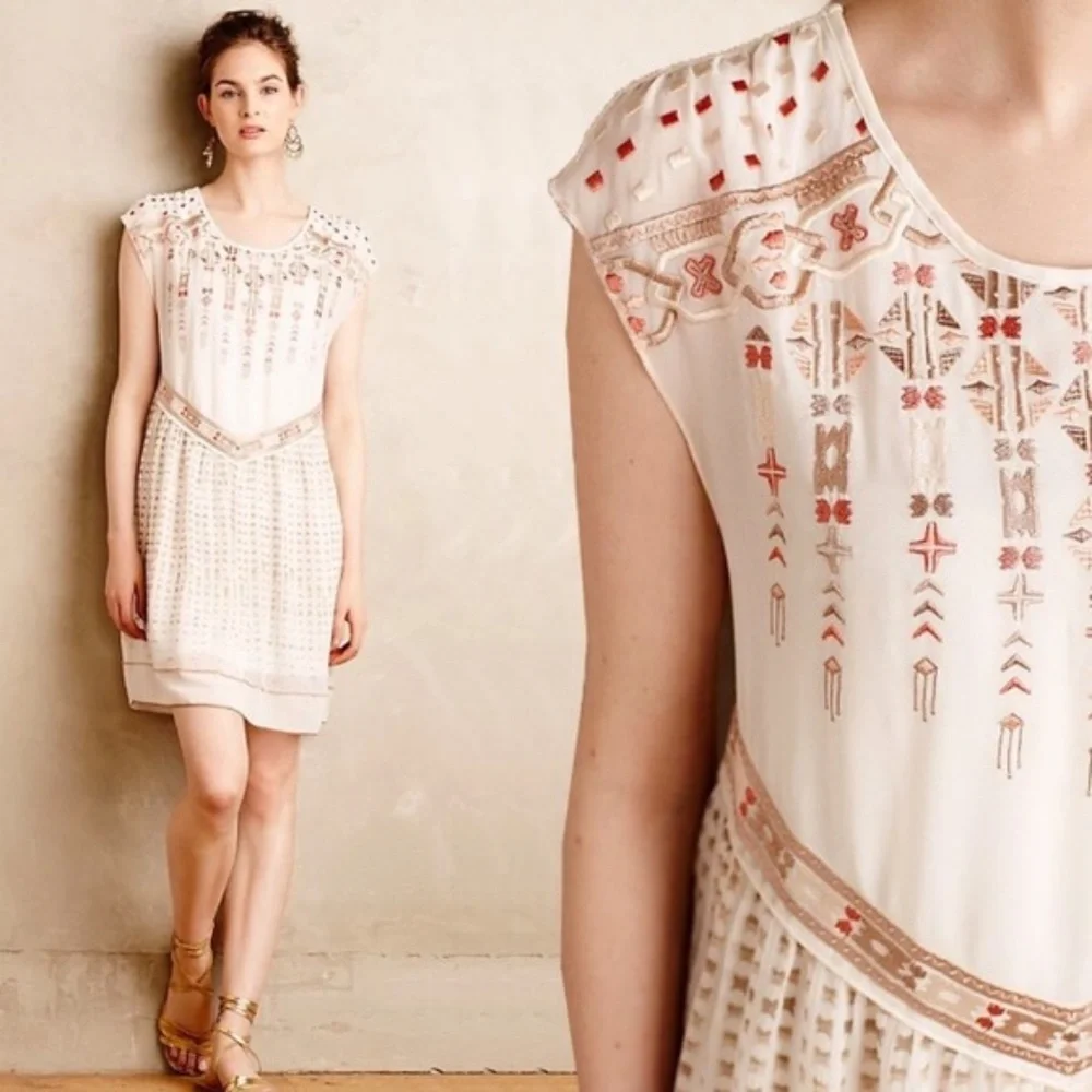 Anthropologie One September Calliope Embroidered Dress Sz XS - Picture 1 of 16